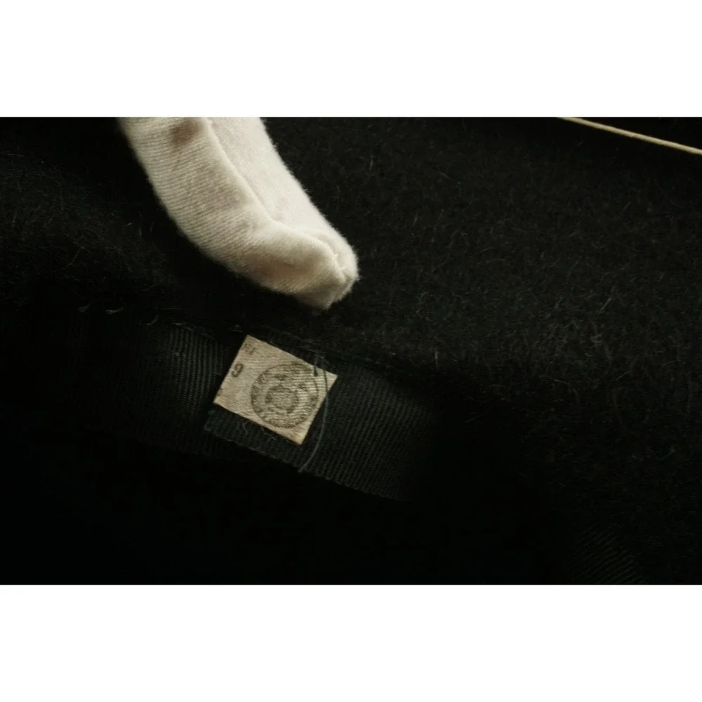 Vintage 1940s-50s Mahara Mohair Wool Bow Fedora Hat Black Union‎ Made in USA 6